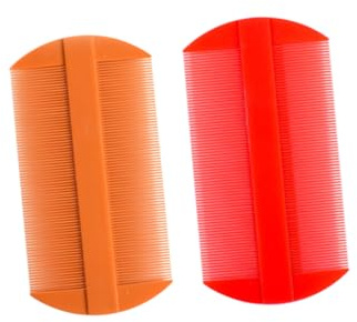 Toyvian 8pezzi Pettini Doppia Faccia in Plastica Per Cani e Gatti Pettini Per Rimozione Della Testa Prodotti Per Pulizia Quotidiana Degli Animali Domestici Rosso e Giallo