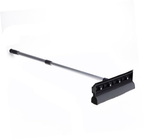 BAZEITFLOW Limpiacristales Extensible Hogar, Escobilla de Goma Telescópica para Ventanas, Plástico y Metal, Limpieza sin Marcas