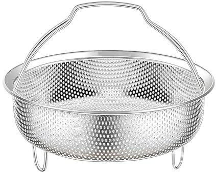 Canasta de vapor de acero inoxidable con asa, coladores de alimentos, escurridores de drenaje, rejilla de vapor, estante para verduras
