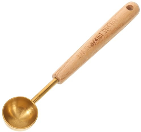 LIFKOME Cuchara Medidora Café y Leche con Mango Madera Cuchara Polvo Utensilio Cocina Preciso Acero Inoxidable Accesorio para Medir Ingredientes