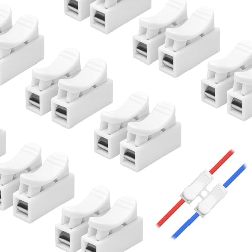 120 Stück Lüsterklemmen Steckbar, CH-2 Kabelklemmen Elektro, Schnellverbinder Kabel Klemmen 2 Polig, Lüsterklemmen Klein für Lichtanlagen, Haushaltsgeräte und elektrische Verdrahtung