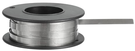 QUARKZMAN Alambre Plano De Calentamiento De Nicrom 7.5m x 0.2mm x 4mm Alambre De Alta Temperatura Para Elementos Calefactores Manualidades DIY Negro Y Plateado