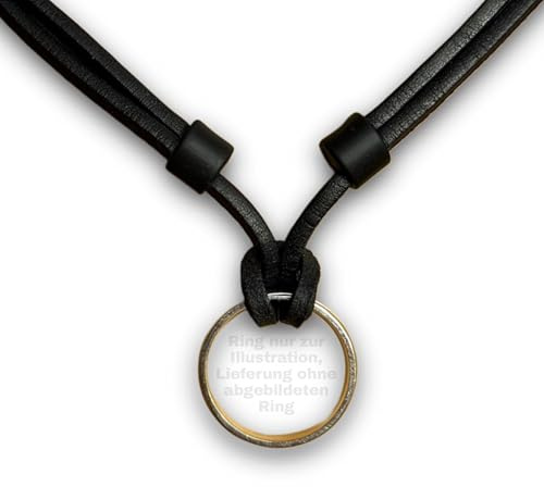 HANA LIMA Halskette Lederkette Kette für eigenen Ring Ehering Herren Damen Lederhalskette Surferkette verstellbar