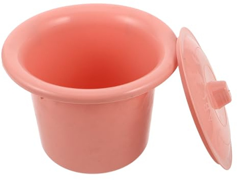 iplusmile Secchio per Wc da Campeggio con Coperchio, Vaso da Notte Portatile in Plastica Rosa, Orinatoio di Emergenza per Adulti con Grande Capacità, per Uso Domestico, Riutilizzabile