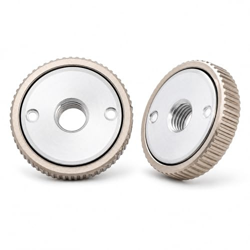Lot de 2 écrous à serrage rapide M14 pour meuleuse d'angle - Écrou de serrage en acier - 50 mm de diamètre - 14 mm d'épaisseur - Accessoires pour changement rapide de disque abrasif