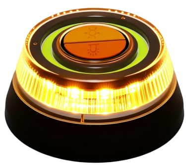 DAZZTIME Lampe D’avertissement V16,Lampe D’avertissement V16,Balise de Signalisation Magnétique,Balise de Secours Magnétisée Autonome,Lumière de Secours,pour Voiture Véhicule Tracteur SUV
