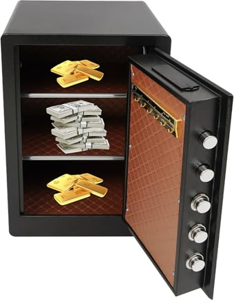 ZHDPYHDD Coffre-fort pour meubles de 60 cm pour la maison, ignifuge, étanche, avec serrure à combinaison et clé, coffre-fort mural, coffre-fort pour bureau, caisse à monnaie et objets de valeur