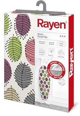 Rayen | Funda Tabla de Planchar Universal | Funda de Planchar Ajuste EasyClip | 2 capas: Espuma y tejido 100% Algodón | Gama Basic | Medida: 130 x 47 cm | Estampado