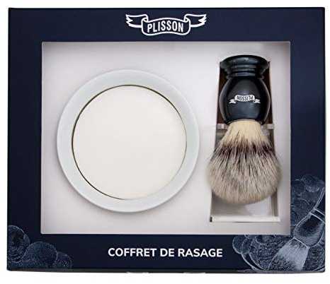 Plisson - Cofanetto da barba in fibra, colore: Bianco perlato