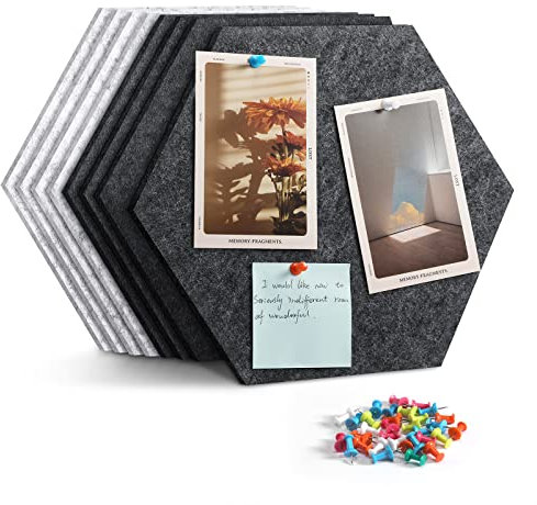 Uoisaiko Groß Filz Pinnwand Selbstklebend Korkplatte Filzplatte mit 30 Pinnnadeln, 8 Stück Korkwand Filzboard Memotafeln Bulletin Board Memo Boards Wanddekoration für Büro Küche