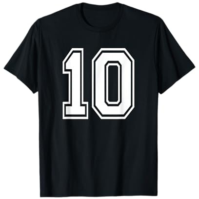 Number 10 Birthday Numbered Uniform Sports Jersey Team T-Shirt