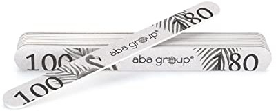 Aba Group Nagelfeile Set Professionell - Doppelseitig Nagelfeilen für Gelnägel - Nagelpfeile Standard (4mm) 10 Stück - Feilen für Gelnägel Gradation 100/180 - Nagelfeilen Gerade Form