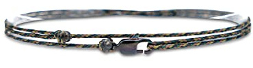 Made by Nami Dünnes Wickel-Fußband für Herren & Damen mit Karabiner-Haken Verschluss - Handmade Männer Fußkettchen - Surfer-Schmuck Herren-Schmuck - 100% Wasserfest & Verstellbar