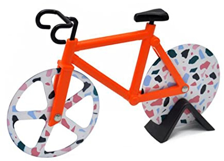 Hoshen Kreative Fahrrad Form Pizzaschneider Teigteiler Edelstahl Pizzaschneider Rad Keksschneider 1 Stück Orange