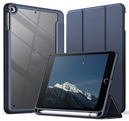 JETech Hülle für iPad mini 5./4. Gen 7,9 (2019/2015), Navy Blau | Transparente Rückseite, Stifthalter, Schlanker Stoßschutz, Dreifach-Ständer, Auto Schlafen/Wachen