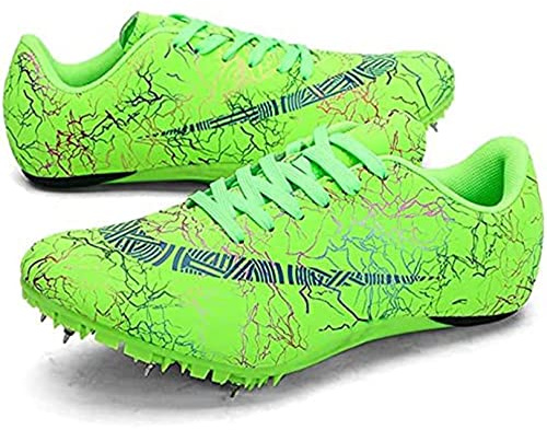 WoCOyo Zapatillas de Clavos Atletismo Unisex Respirable Ligero Ata para ArribaSpikes Atletismo con 8 Clavos para Pista Antideslizantes Atletismo para Velocidad Sprint,005,35EU