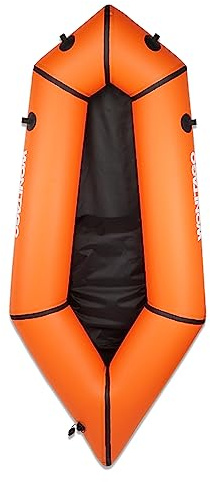 WONITAGO Packraft TPU Inflatable Travel Kayak with Soft Seat Lightweight Packrafts for Flat Water Rafting/Bicycle Drifting/Litewater Dinghy, 1 Person, 6.8Ft, Orange
