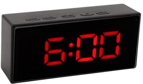 Pssopp Bredvid Elektronisk Klocka Digital LED-spegelväckarklocka, elegant design, två visningslägen, multifunktionell LED-display, digital LED-klocka, (röd)