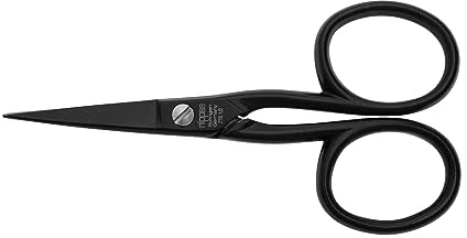nippes Solingen professionelle Weberschere aus Edelstahl | Schwarz | 11 cm | Textilschere mit gebogener, feiner Spitze | Entfernung kleiner Fäden | Nähte sauber öffnen