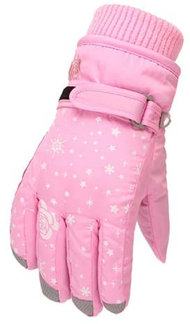 Handschuhe Kinder Snowboard Handschuhe Schneehandschuhe wasserdichte und Winddichte Winter Fäustlinge für Mädchen und Jungen Skifahren Snowboard Reiten Laufen Radfahren Rosa 4-9 Jahre