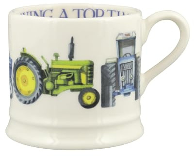 Emma Bridgewater kleine Tasse 175ml, Keramik Kaffeetasse groß - Steingut Tasse, Cappuccino, Latte, Kaffee, Teetasse - Schöne Tassen, Geburtstagsgeschenk - Kaffeebecher Traktoren