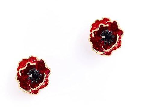Bill Skinner - Flower Collection, Gold Enamel Jewellery for Women, Nature Inspired, UK Designed, Cottage-core Wear, Intricately Detailed with Silky Pouch, Beautiful Gift for Her Birthday