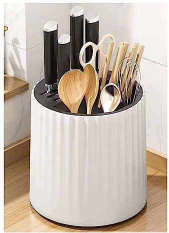 Utensil Stand, Universal Knife Block Plastic with Separate Compartment for Table