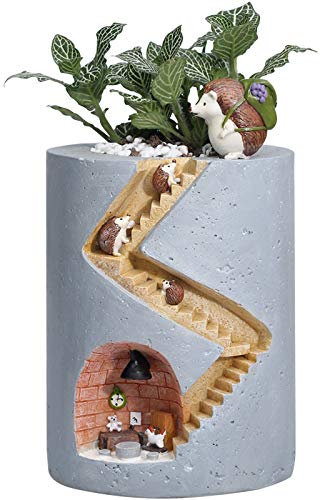 AVIMYA Pot de Fleurs Créatif Bleu - Mini Rond pour Plantes Succulentes, Meuble Décoratif d'Intérieur Mignon