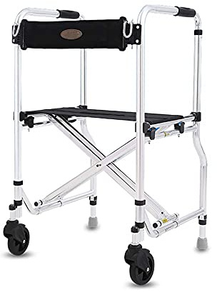 Lätt gåhjälp i aluminium med sits med hjul och bekväma handtag Lämplig för äldre/handikappade/patienter Dubbel komfort