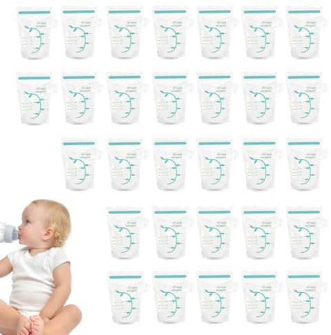 Paodduk Milchbeutel für Muttermilch,Gefrierbeutel für Muttermilch,30 Stück Stillbeutel - Muttermilchbeutel mit großem Fassungsvermögen zum Kühlen, Einfrieren, Pumpen und Stillen