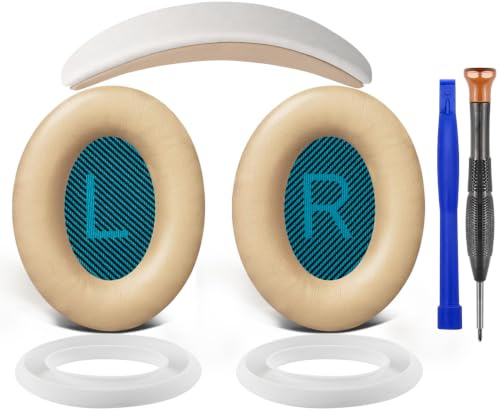 SOULWIT Ersatz Kit für Bose QuietComfort 25(QC25), Ohrpolster + Kopfband Stirnband Headband+ Polster Abdeckung