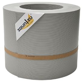 zaun|zu® Rille 26 Meter Rolle 19cm hoch Sichtschutzstreifen | gerillte Oberfläche | PP für Doppelstabmatten UV-beständiger Sichtschutz | Zaunblende | Made in Germany Steingrau 26m