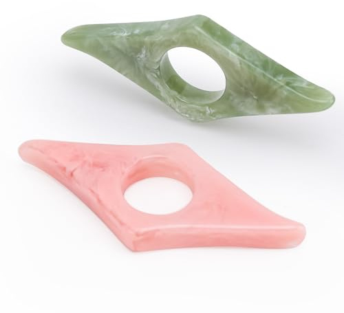 Kartterfly Thumb Page Holder for Reading 2Pack, Energy Pattern Thumb Bookmark, Book Opener Holder, Book Finger Page Holder, Book Accessories for Reading Lovers(Pink and Olive-Green）