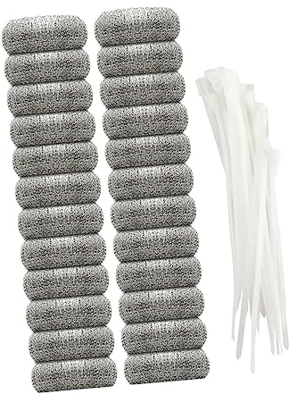 Artibetter 24 Stück Rostfreies Edelstahl Waschmaschinenfilter mit 24 Kabelbindern Metall Flusensieb für Waschmaschine Langlebiger Netzfilter für Haushalt Flusen und Haarfang Kompatibel