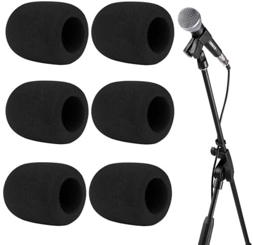 VYIBPDY Mikrofon Windschutz, Staubdicht und Antibakteriell Mic Foam Cover, Handmikrofon Windschutz mit Guter Elastizität Kontraktilität, Pop Schutz Mikro für KTV, Outdoor-Aktivitäten, 6 Stück