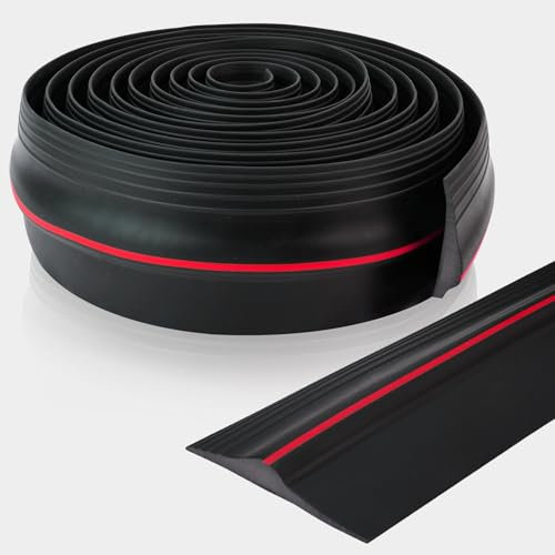 FIFIBANG Sello de goma para umbral de puerta de garaje, 3 m, resistente al exterior (rojo)