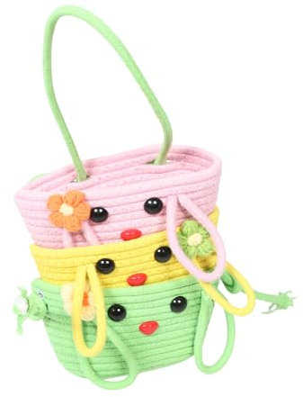 OUNONA 3stufe Wandhängender Aufbewahrungskorb Baumwollseil Over-the-door Organizer Für Snacks Spielzeug Und Für Und Küche Platzsparend Und