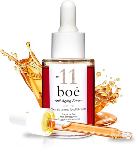 Boë No. 11 peptidansiktsserum med garvningseffekt – 5 % argirelinförstärkt, hyaluronsyra och vit B5 – fuktgivande anti-rynk-serum och självbrunnande droppar för känslig hud, 30 ml