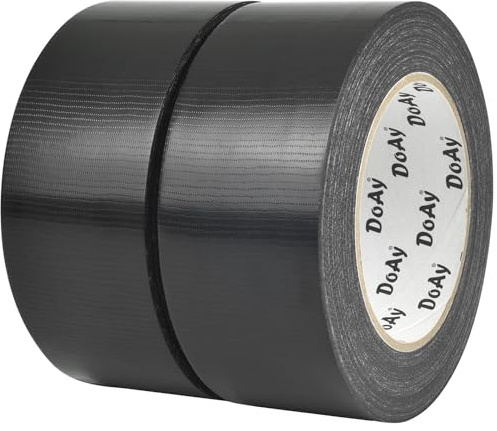 DOAY 2 Rollen Schwarzes Panzertape - Gewebeband 50mm x 30m - Extra Stark Panzerband, Extra Dick Klebeband, Wasserdicht, Leicht Abreißbar - Gewebeklebeband für Innen und Außen