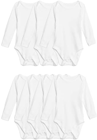 Marks & Spencer Body a maniche lunghe in puro cotone ‒ Confezione da 7 (2,3 kg-3 anni) bambini unisex Bianco 6