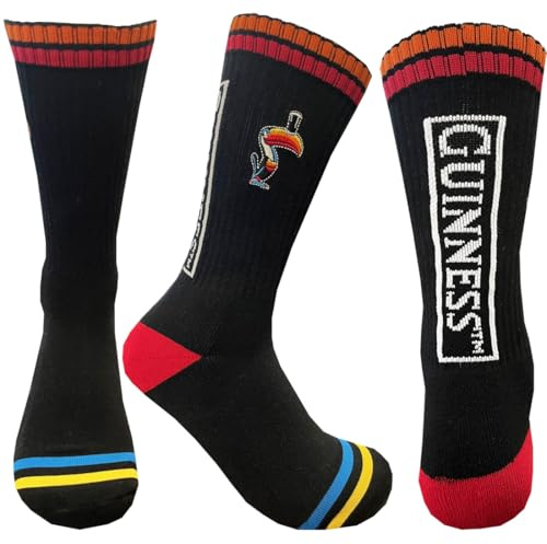 Traditional Craft Guinness - Black Socks with Multicoloured Toucan Badge - G9402-6/11