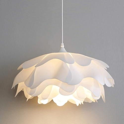 QGXBJFC French Cream Style Bedroom Chandelier White Peony Acrylic Hanging Pendant Light E27 Light Source Study Children's Room Dining Room Living Room Hanging Lamp