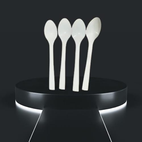 100 Premium Spoons, Heavy Duty Spoons, Microwave-Safe Tablespoon, 6 Long for Birthday, Parties, Camping etc