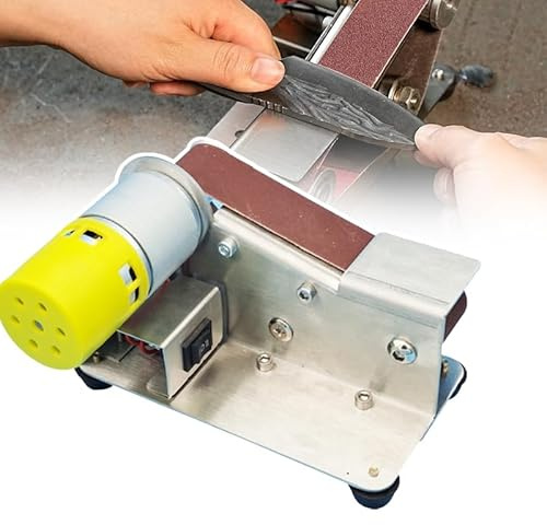 KJZQXYX Lijadora eléctrica de Banda de Banco, lijadora de Banda, ángulo de inclinación de 15 °, Ajuste de 7 velocidades, para Trabajar la Madera