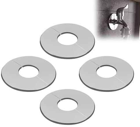 GmwyCzV 4 Pièces Rosace Mitigeur Douche, Rosace Robinet Acier Inoxydable, 51mm Inner Diameter Cache Mitigeur Douche, Cache Tuyau Radiateur, pour Robinets de Douches, Robinets, Radiateurs, Tuyaux