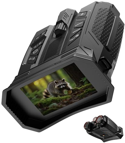 Zoomble Binocolo Visione Notturna AIR 4K con WiFi e Fotocamera | Infrarossi 800 m - Schermo HD 4 Pollici - Telemetro e Bussola - Scheda SD 64 GB - Fauna e Outdoor