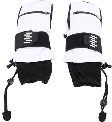 ZLXCAOB Manoplas de esquí con muñequeras Bolsillo impermeable Ajuste Seguro Manoplas de Snowboard Interiores de 5 Dedos para Ciclismo Senderismo montañismo (METRO)