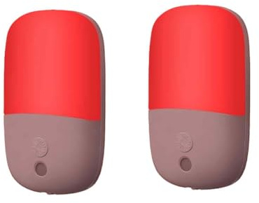 NONDK 2-Pack 670nm Röd Ljus Nattlampa Skymning Till Gryning Sensor LED Nattlampa Plugga i Vägg för Baby Barn Vuxna Badrum Sovrum Sömn EU