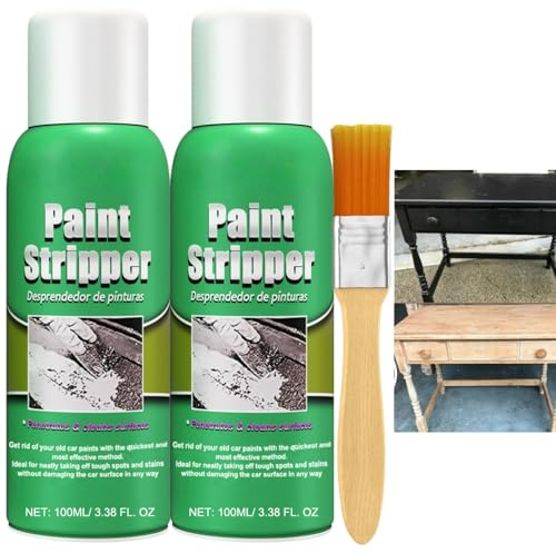 2 * 100ml Best Paint Strippers wuth Brush,Heavy Duty Paint Remover for Wood,Paint Remover for Metal Concrete Paint Stripper Metal Paint and Varnish Remover,Concentrated Formula,Rust-Proof