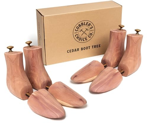 Cobbler's Choice Men's Cedar Boot Tree 2-Pack - All Natural Aromatic Cedar Wood - Premium Construction & Unbeatable Quality, Natural, Medium / Men's 8 - 9.5